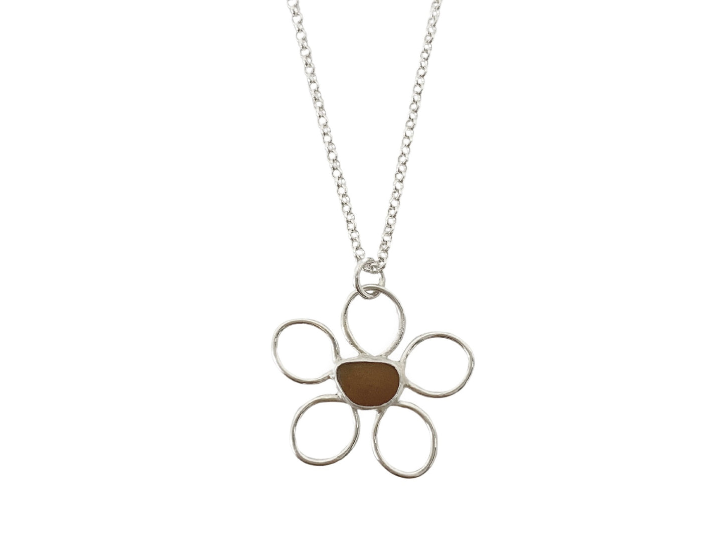 Sea glass flower necklace