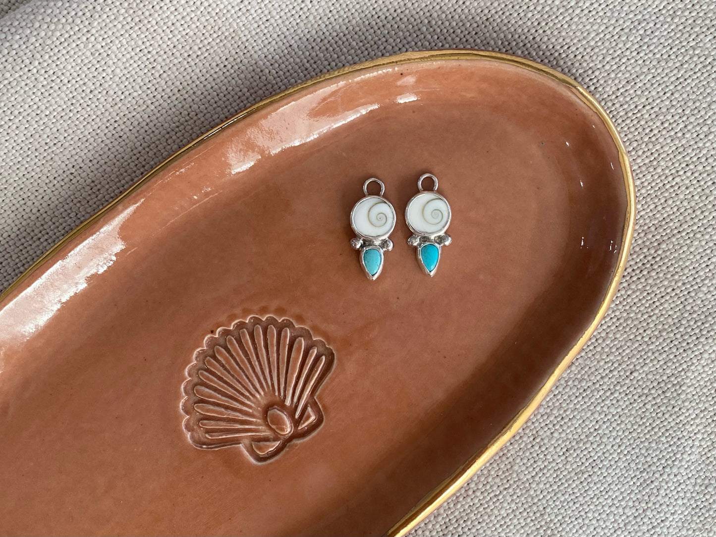 Shiva Shell & Turquoise Earring Charms