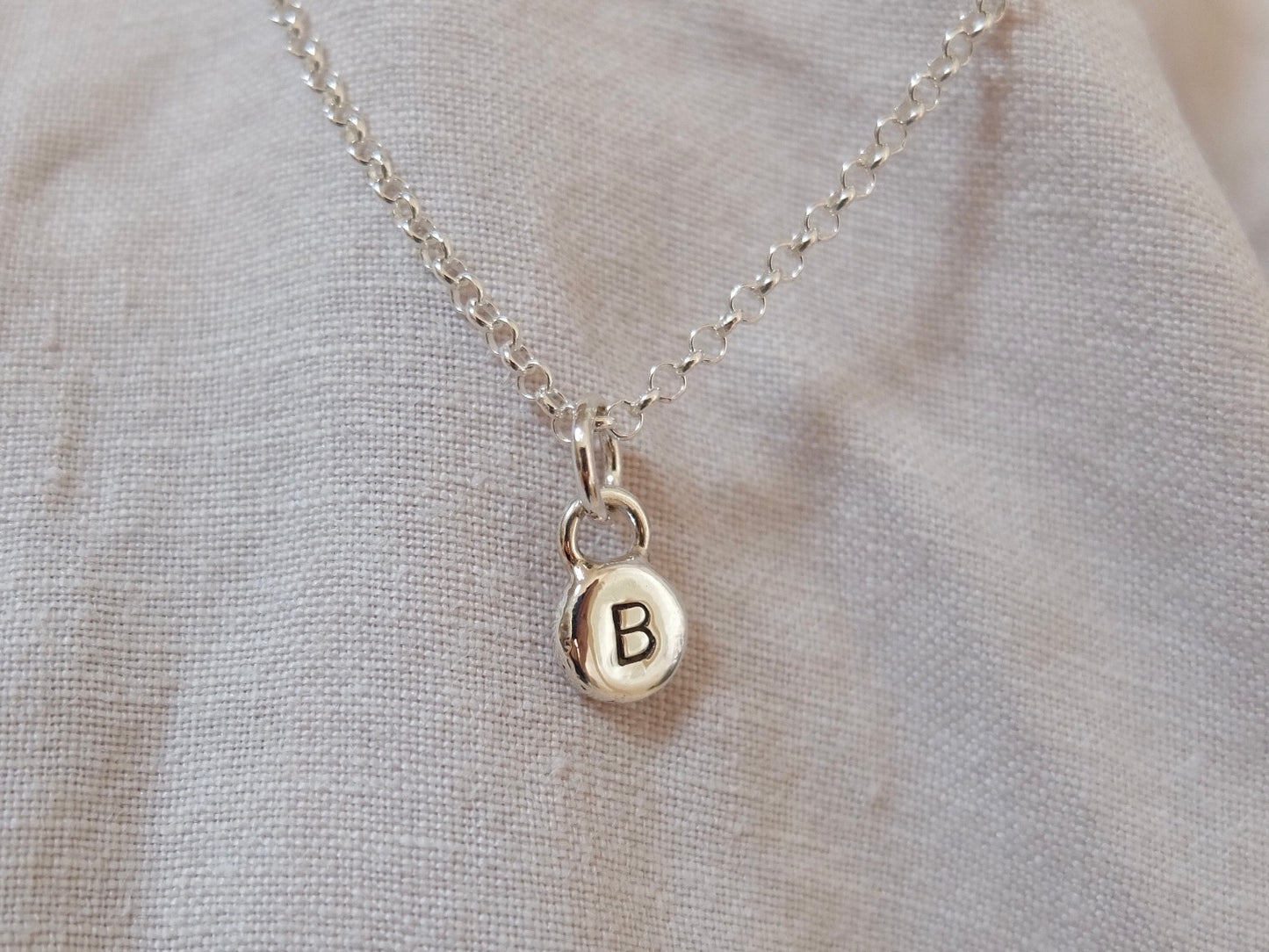 Silver letter necklace