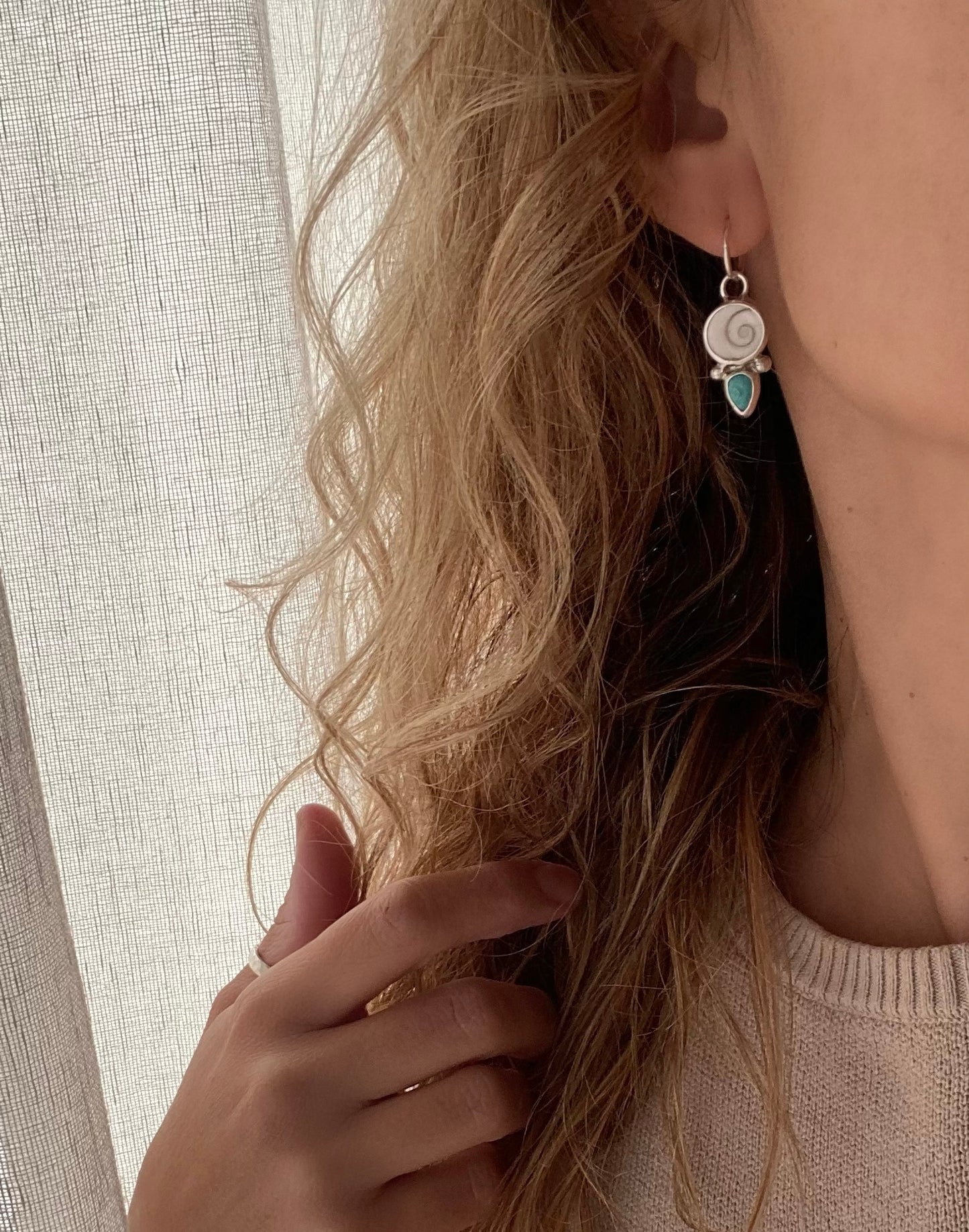 Shiva Shell & Turquoise Earring Charms