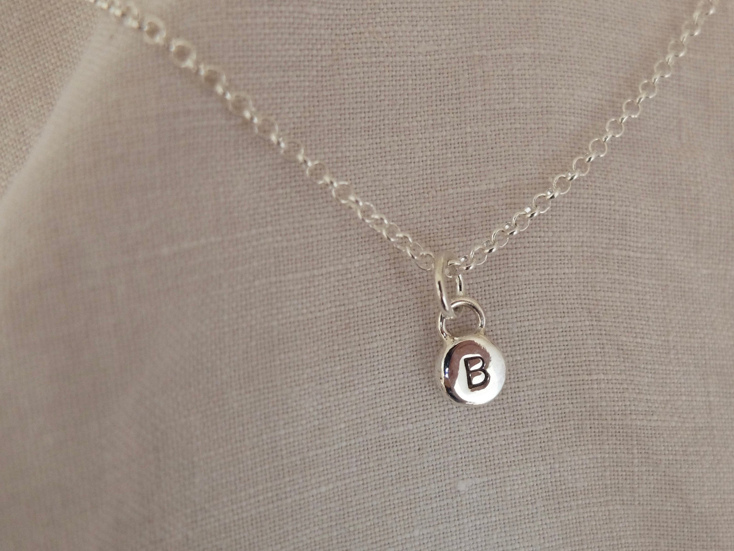 Silver letter necklace