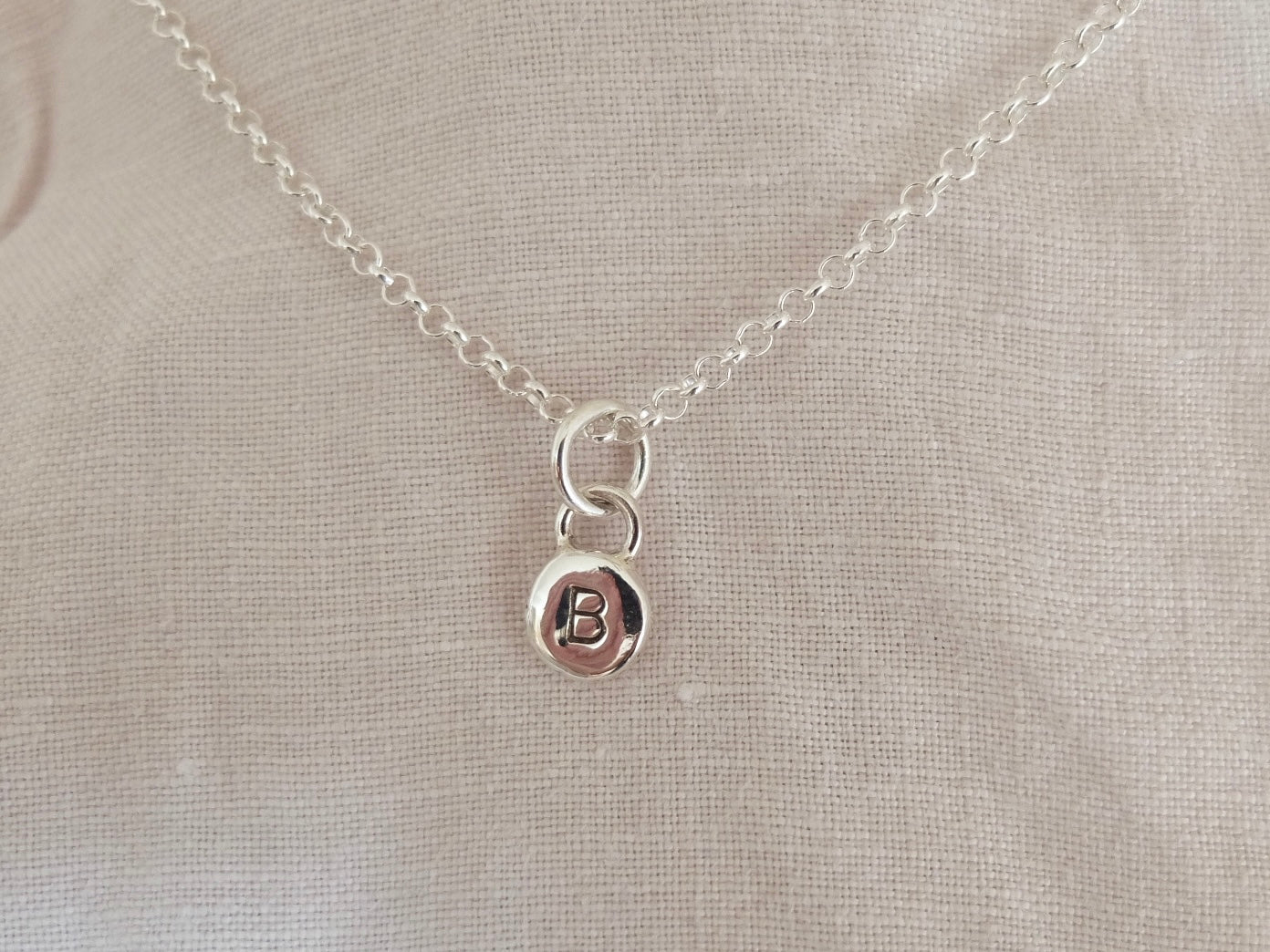 Silver letter necklace