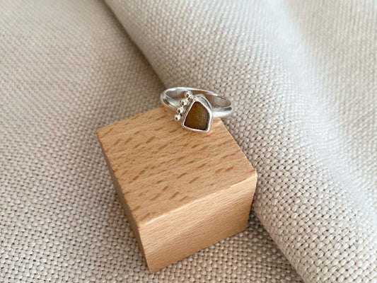 Sea glass ring Hunny Bronze