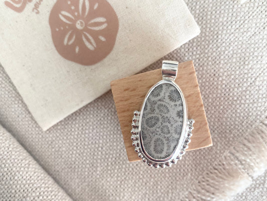 Fossil Coral Oval Pendant