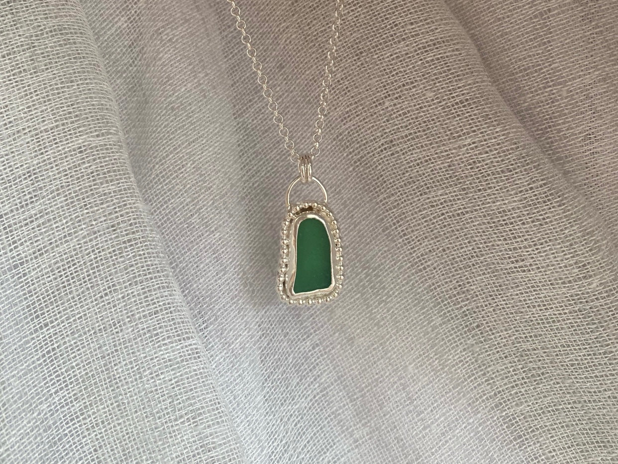 Sea Glass Necklace Green