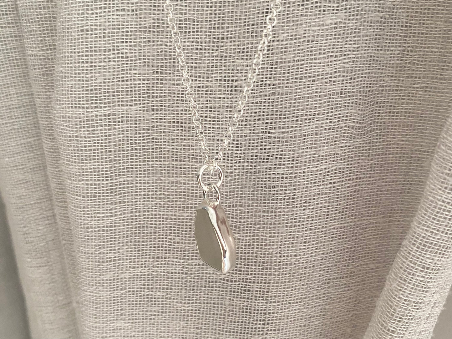 Sea glass pendant White