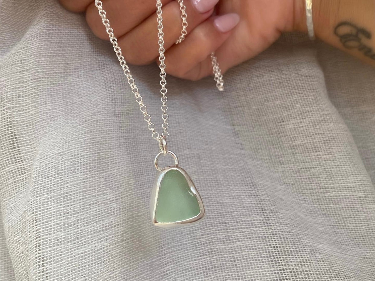 Sea Glass Necklace Turquoise