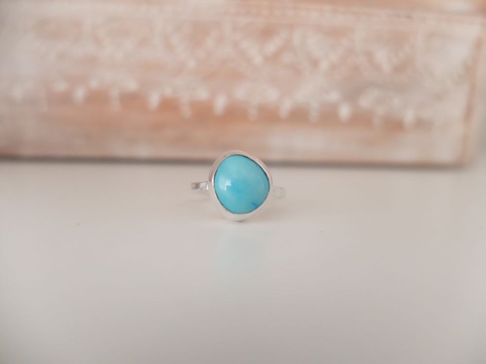 Turquoise silver seas ring