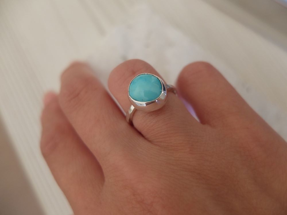 Turquoise silver seas ring